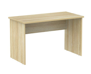 Cubit Slab end Office Desk-Traditional Fixed height office desk-Melamine Oak finish