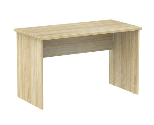 Cubit Slab end Office Desk-Traditional Fixed height office desk-Melamine Oak finish