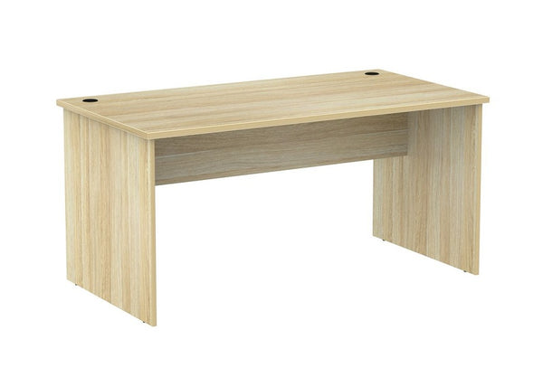 Cubit Slab end Office Desk-Traditional Fixed height office desk-Melamine Oak finish