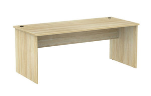 Cubit Slab end Office Desk-Traditional Fixed height office desk-Melamine Oak finish