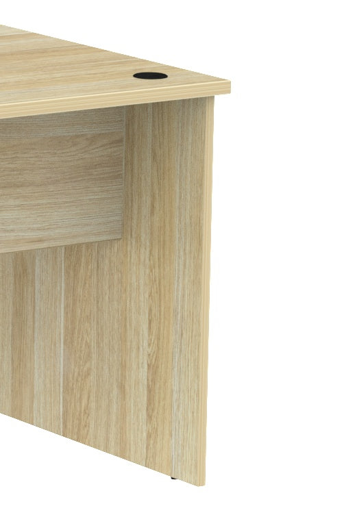 Cubit Slab end Office Desk-Traditional Fixed height office desk-Melamine Oak finish