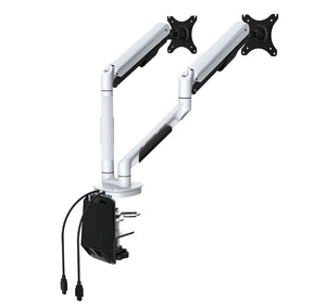 Cutlass Double Monitor arm- clamp on - Grommet through desk fitting