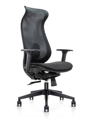 Cygnet contoured mesh back meeting chair with arms- full body support-lumber support