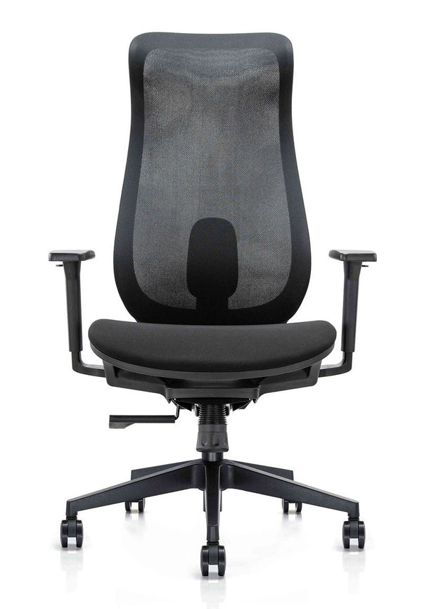 Cygnet contoured mesh back meeting chair with arms- full body support-lumber support