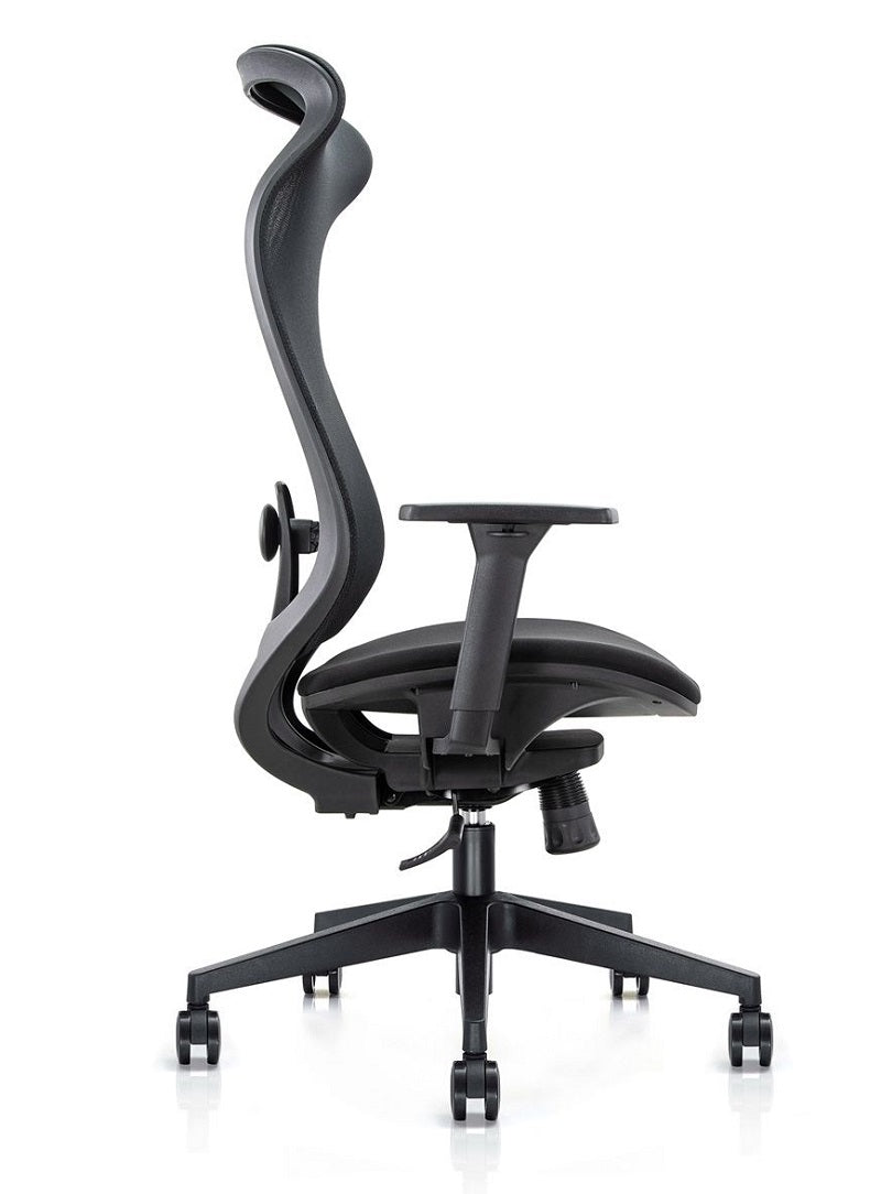 Cygnet contoured mesh back meeting chair with arms- full body support-lumber support