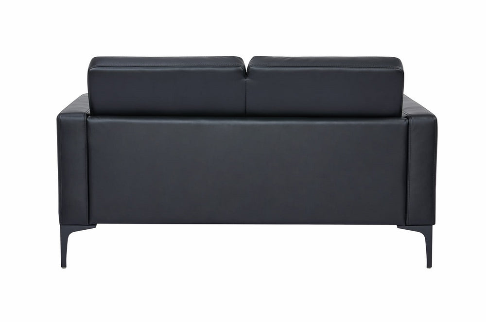Della two seater sofa | economical soft seating| Black Vinyl| reception-visitor-casual seating|