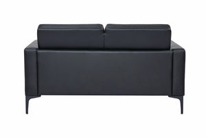 Della two seater sofa | economical soft seating| Black Vinyl| reception-visitor-casual seating|
