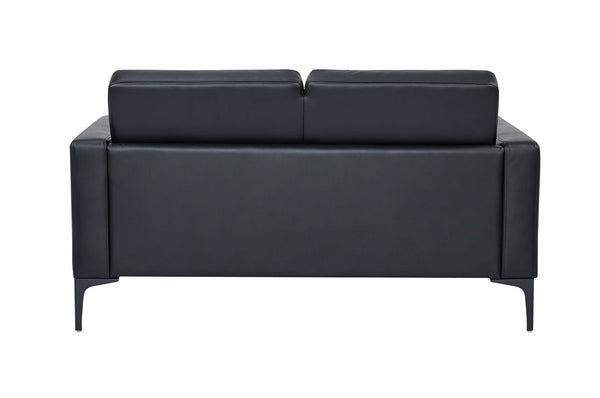 Della two seater sofa | economical soft seating| Black Vinyl| reception-visitor-casual seating|