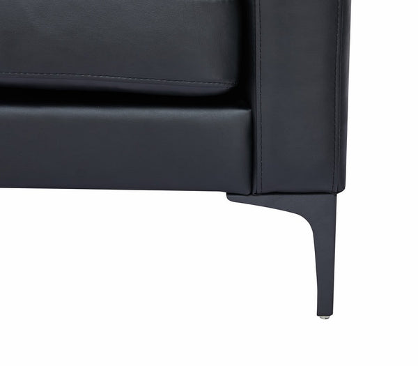Della two seater sofa | economical soft seating| Black Vinyl| reception-visitor-casual seating|