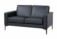 Della two seater sofa | economical soft seating| Black Vinyl| reception-visitor-casual seating|