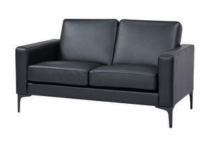 Della two seater sofa | economical soft seating| Black Vinyl| reception-visitor-casual seating|