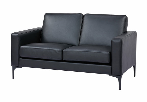 Della two seater sofa | economical soft seating| Black Vinyl| reception-visitor-casual seating|