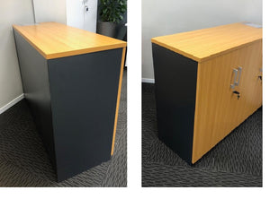 Delta Credenza three door unit-1200 wide- 900 High-Beech-Charcoal