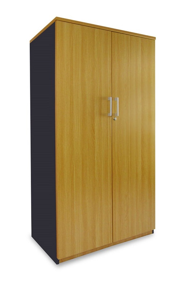 Delta two door locking cupboard-storage cabinet-1800 high-Beech and Charcoal finish
