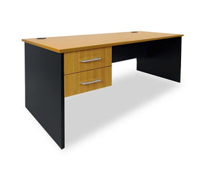 Delta Desk with drawers-1200,1500,1800 options-Beech top-Dark Charcoal base