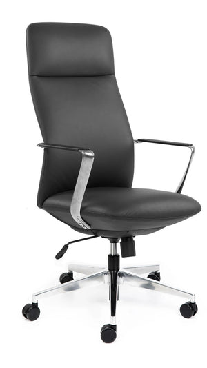 Director leather High back executive chair with arms- Black & Tan leather options