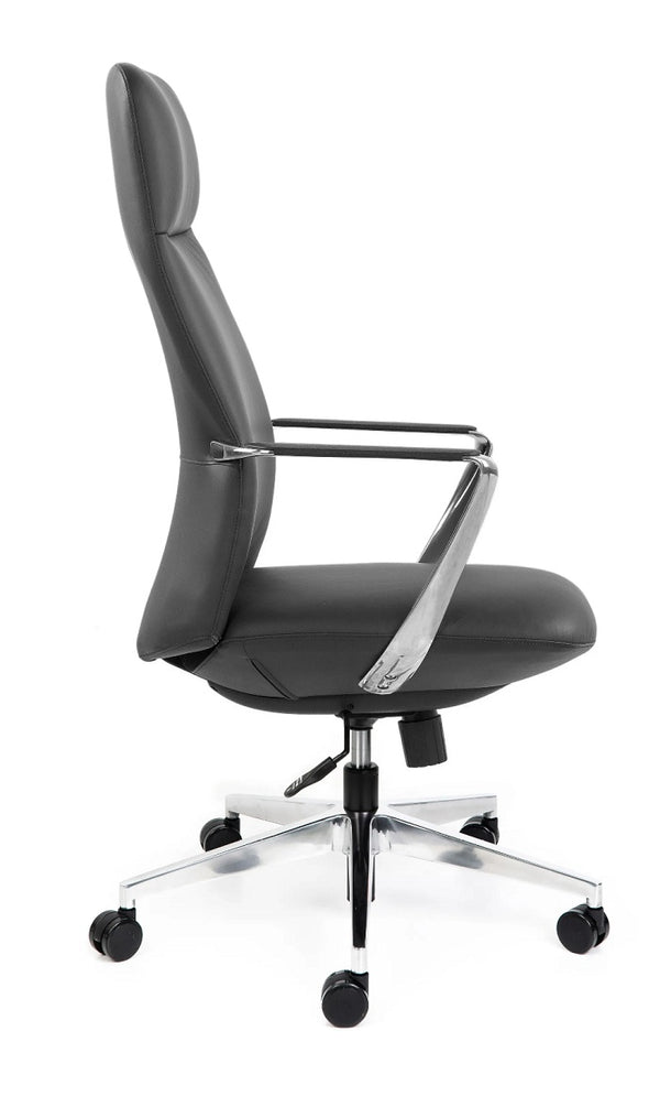 Director leather High back executive chair with arms- Black & Tan leather options