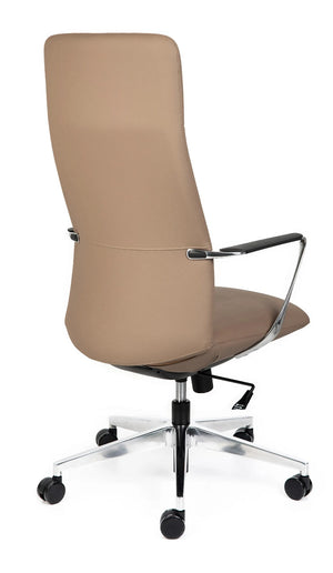Director leather High back executive chair with arms- Black & Tan leather options