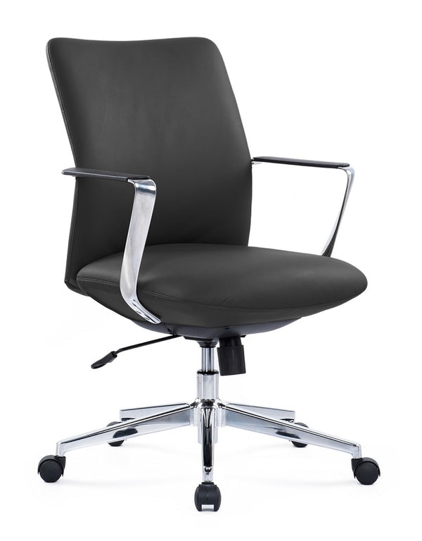 Director leather mid back executive chair with arms- Black & Tan leather options