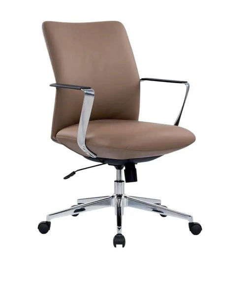 Director leather mid back executive chair with arms- Black & Tan leather options
