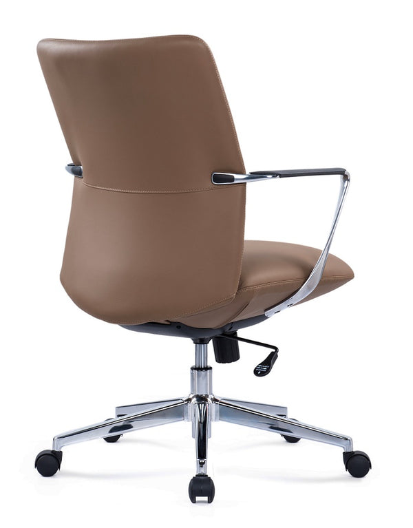 Director leather mid back executive chair with arms- Black & Tan leather options