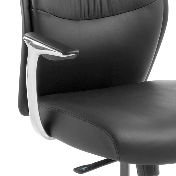 Domain leather executive chair-High or Mid back options-Black leather with PU vinyl-