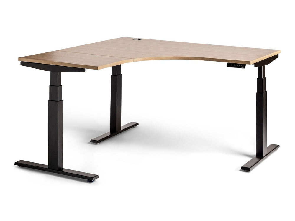 Enhance electric sit to standing Workstations- Black and White adjustable 3 column frames-adjust 630 -1250mm high