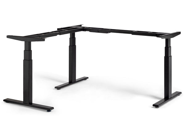 Enhance electric sit to standing Workstations- Black and White adjustable 3 column frames-adjust 630 -1250mm high
