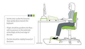 Desk Footrest- adjustable height-angle-footrest support for circulation- NZ made