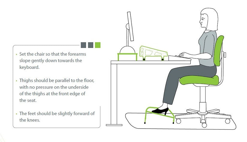 Desk Footrest - Large curved footrest -adjustable height and angle