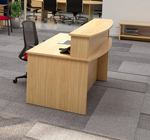 Ergoplan Bow Front Desk-1800| full height modesty panel - Tawa only Run out stock