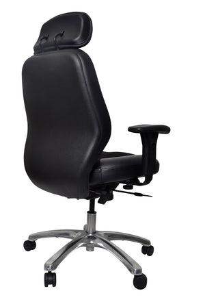 Everest high back executive chair with arms- Leather and mesh upholstery- flat pack delivery