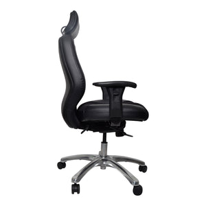 Everest high back executive chair with arms- Leather and mesh upholstery- flat pack delivery