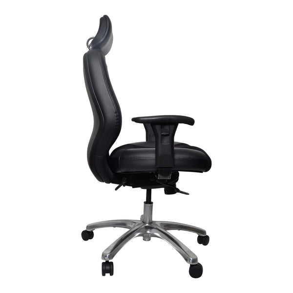 Everest high back executive chair with arms- Leather and mesh upholstery- flat pack delivery