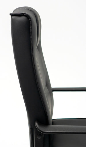 Falcon Highback comfortable executive chair with arms-Black PU Leatherette-meeting chair