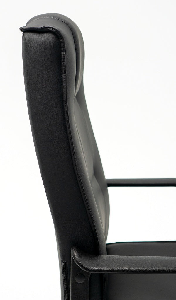Falcon Highback comfortable executive chair with arms-Black PU Leatherette-meeting chair