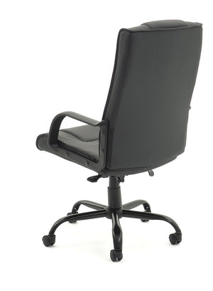 Falcon Highback comfortable executive chair with arms-Black PU Leatherette-meeting chair