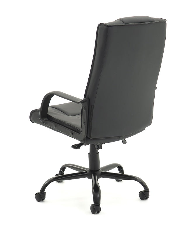 Falcon Highback comfortable executive chair with arms-Black PU Leatherette-meeting chair