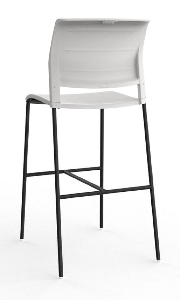 Game Bar Stool-Black steel frame with White, Black & Charcoal seats