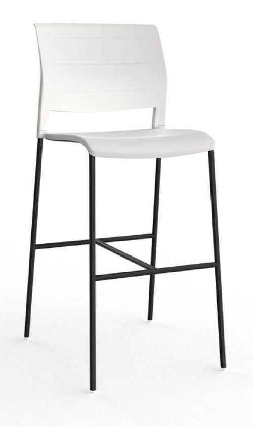 Game Bar Stool-Black steel frame with White, Black & Charcoal seats