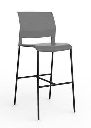 Game Bar Stool-Black steel frame with White, Black & Charcoal seats