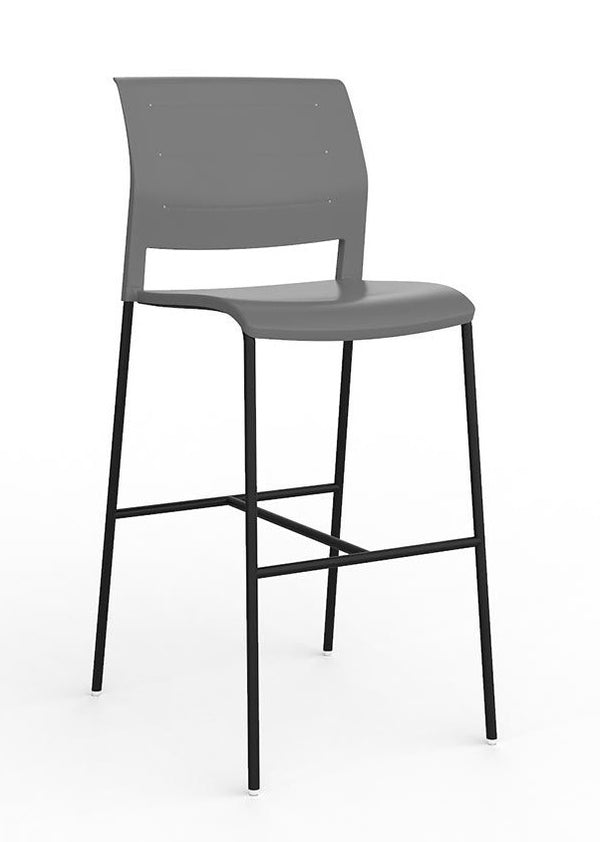Game Bar Stool-Black steel frame with White, Black & Charcoal seats