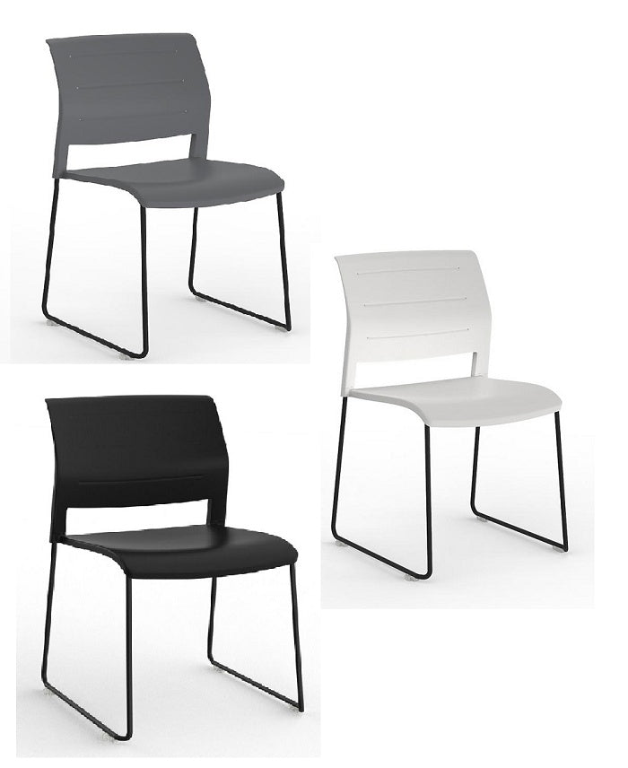 Game stacking chair with skid base- cafe-meeting-training chair