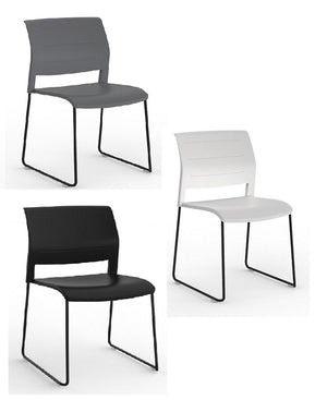 Game stacking chair with skid base- cafe-meeting-training chair