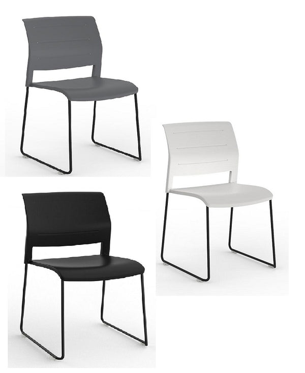 Game stacking chair with skid base- cafe-meeting-training chair