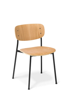 Grove stacking chair-Oak plywood seat-stylish Cafeteria-breakout stacking chair