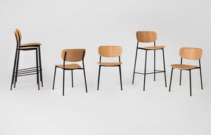 Grove bar stool- stacking bar stool with Oak plywood seat