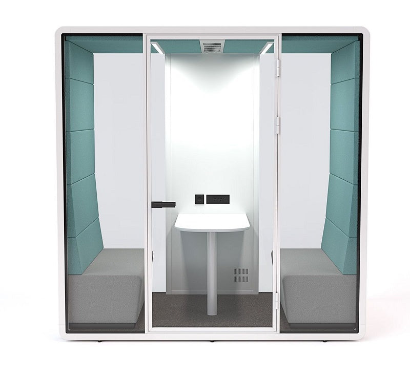 Haven Team+ acoustic office pod- a complete freestanding four person meeting room
