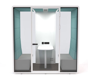 Haven Team+ acoustic office pod- a complete freestanding four person meeting room