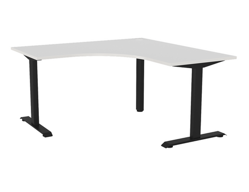 Haven Office corner Workstation| fixed height steel frame in White or Black | 15 year warranty